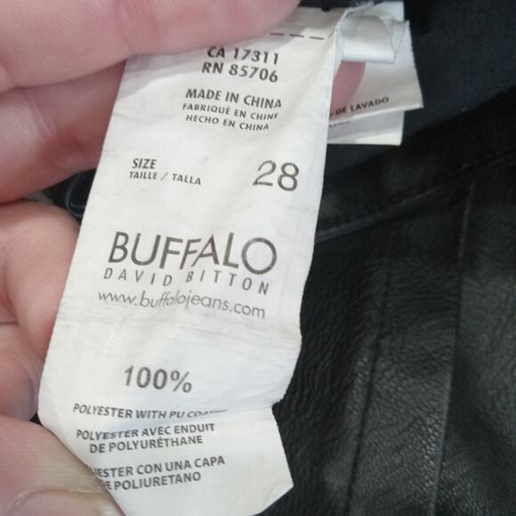 Buffalo David Bitton Women's Ankle Zip Mid Rise Skinny Faux Leather Pants 28 EUC - Picture 9 of 12